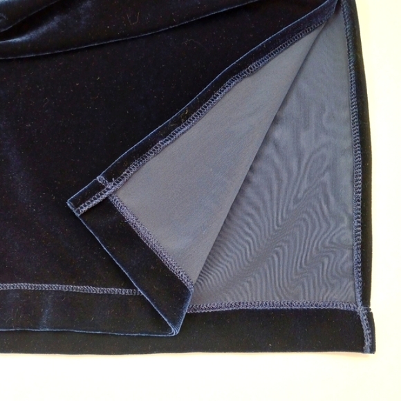 TOMMY HILFIGER Deep Blue Velvet Column Pull On Side Slit Maxi Skirt Like… - Picture 9 of 16